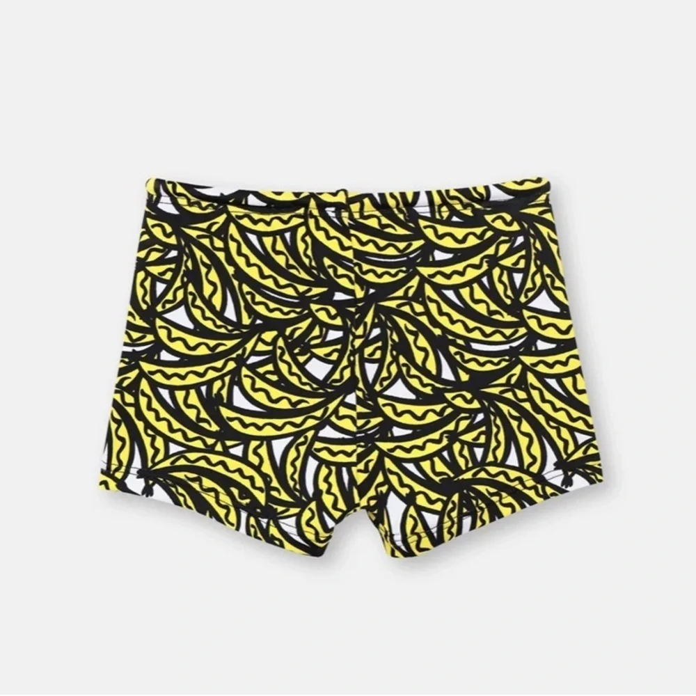 Yellow and Black Patterned Swim Shorts. Bananas. By Stella McCartney